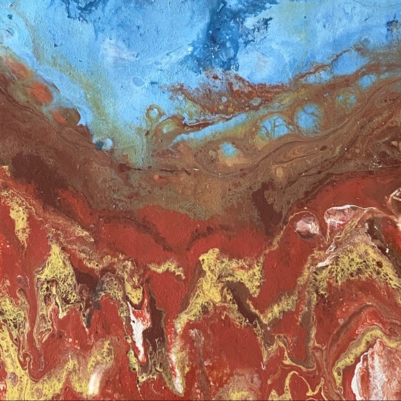 Earth on fire Original painting  J. Cruz attract positive energy Fire element - Picture 13 of 15